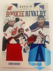 2011-12 Panini Anthology Rivalry Jerseys Adam Larsson Cam Talbot #19 Rookie